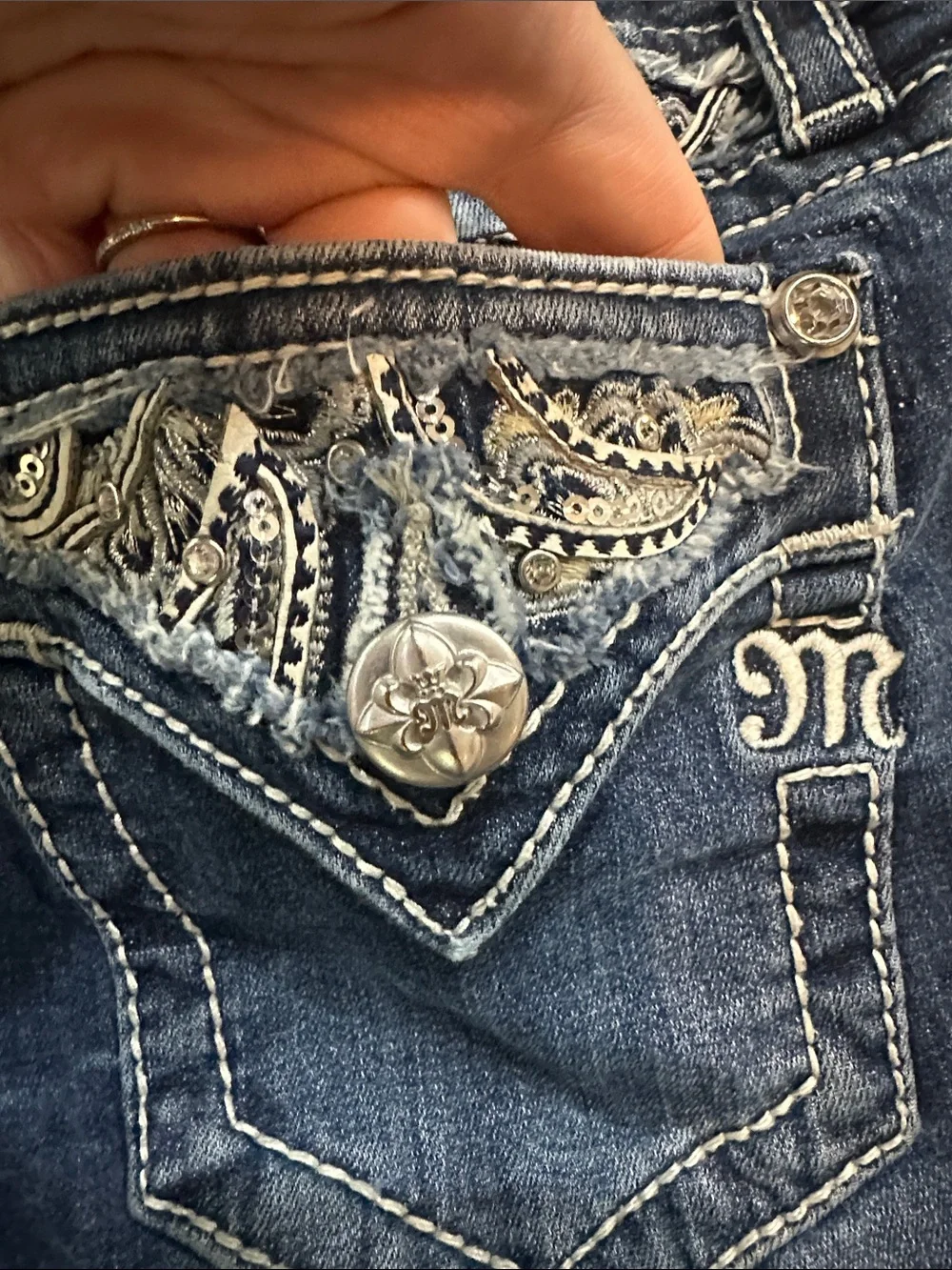 Miss Me Low Rise Ankle Skinny Jeans Dark Wash Women’s Size 27